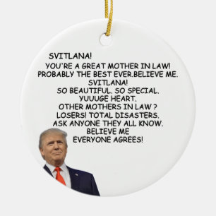 Mother in Law trump christmas,funny republican Ceramic Ornament