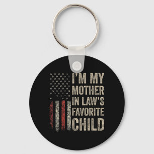 Mother In Laws Favourite Child Funny Family Usa Key Ring