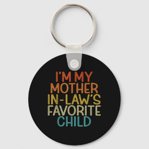 Mother in Laws Favourite Child Funny Parent Retro Key Ring