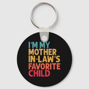 Mother In Laws Favourite Child Funny Parent Retro Key Ring