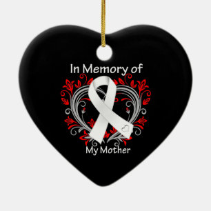 Mother - In Memory Lung Cancer Heart Ceramic Tree Decoration