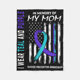 Mother In Memory Of My Mum Suicide Awareness Preve Fleece Blanket
