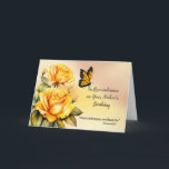 Mother in Remembrance Birthday Religious Roses Card<br><div class="desc">Celebrate the life of someone’s beloved mother on her birthday with this thoughtful card of remembrance. The soft watercolor background sets the tone for a beautiful design with yellow roses and a monarch butterfly, symbolising grace and transformation. The scripture, "The Lord bless you and keep you" from Numbers 6:24, offers...</div>
