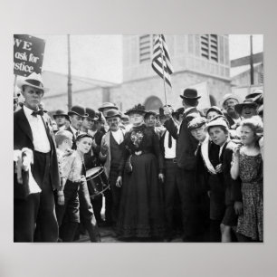 Mother Jones With Striking Workers - 1903 Poster