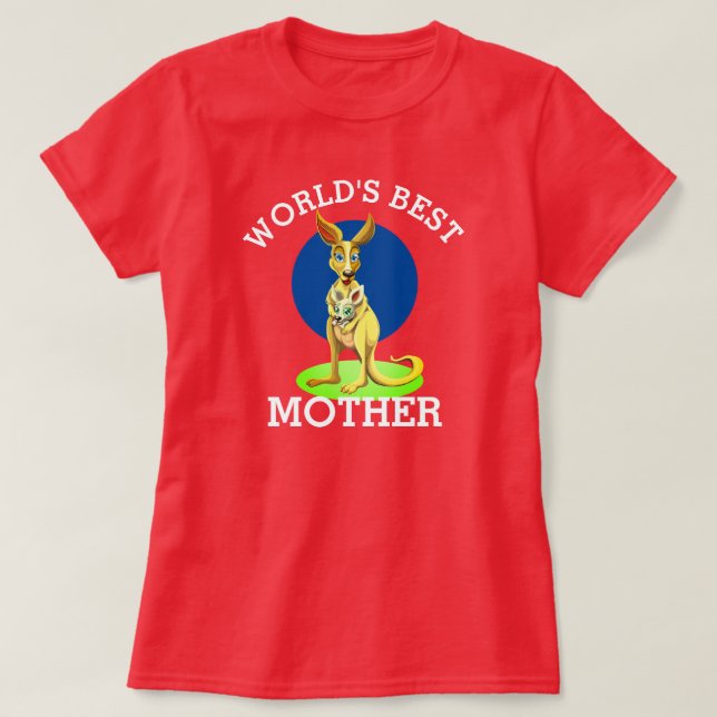 Mother Kangaroo and Baby T-Shirt (Design Front)