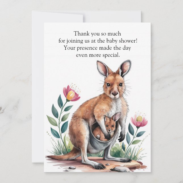 Mother Kangaroo Thank You Card (Front)