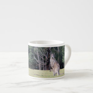 Mother Kangaroo with Baby Joey in Her Pouch Espresso Cup