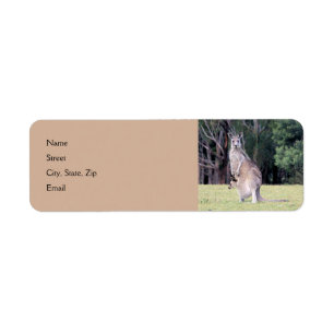 Mother Kangaroo with Baby Joey in Her Pouch Return Address Label