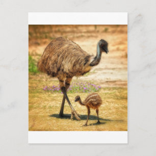 Mother keeping an eye on her baby postcard