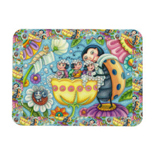 MOTHER LADYBUG & CHILDREN, TULIP BUBBLE BATH MAGNET