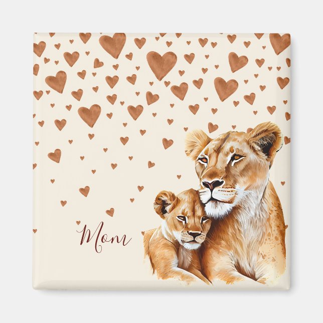 Mother Lion and her baby mother's day  Magnet (Front)