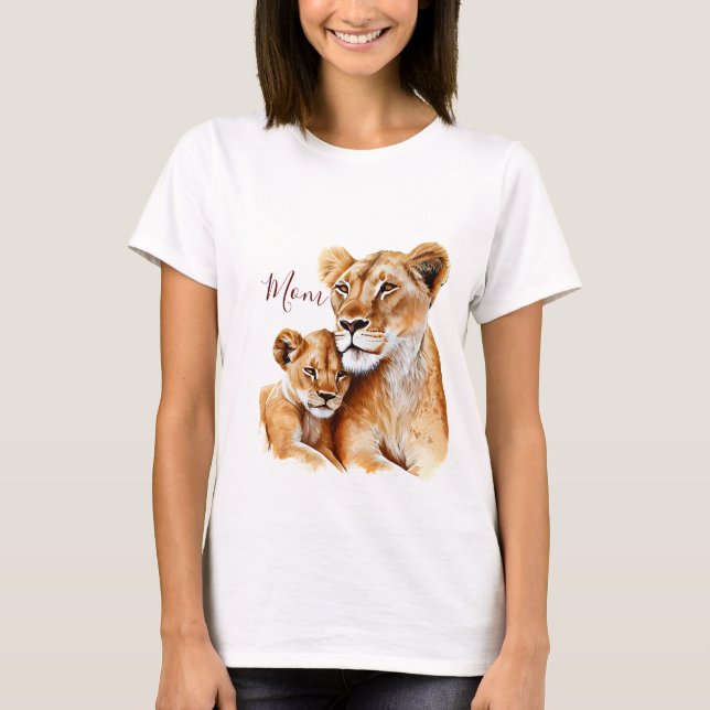 Mother Lion and her baby mother's day  T-Shirt (Front)