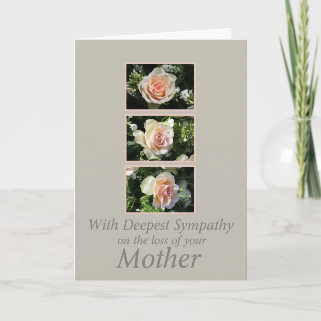 Mother loss Rose sympathy Card (Front)