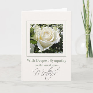 Mother loss Rose sympathy Card