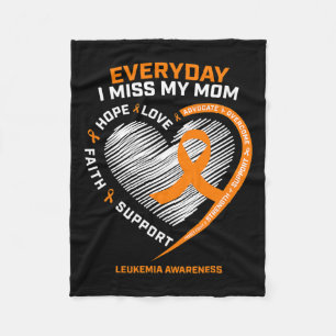 Mother Loving Memory Of Mum Leukaemia Awareness Fleece Blanket