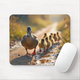 Mother Mallard Duck With Ducklings Mouse Pad