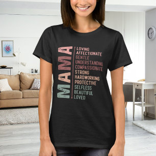 Mother mama word art love black T-Shirt