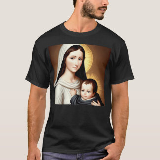 Mother Mary and Baby Jesus retro T-Shirt