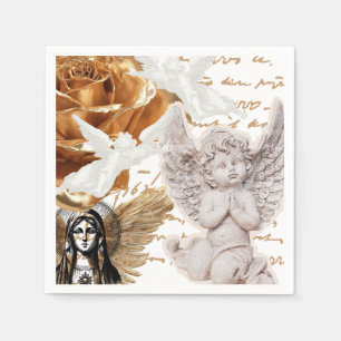 Mother Mary Angel Themed Peaceful And Luxurious  Napkin