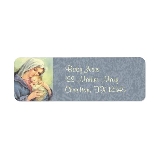 Mother Mary Baby Jesus Faith Return Address Labels