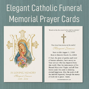 Mother Mary Catholic Funeral Memorial Holy Card -