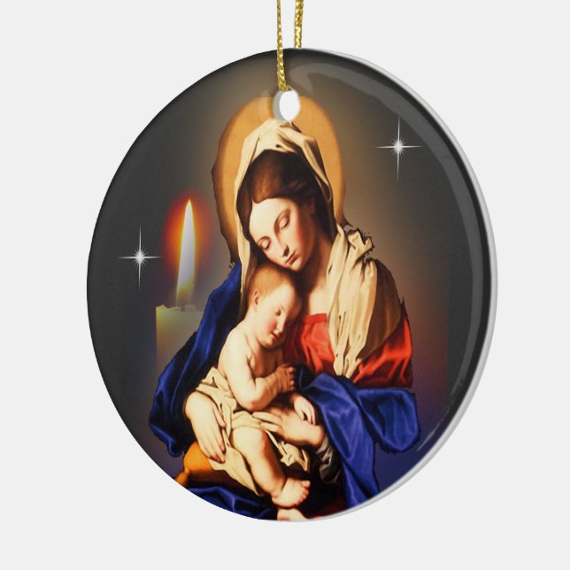 Mother Mary Ceramic Ornament (Left)