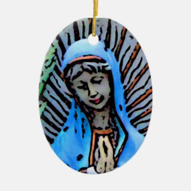 Mother Mary Ceramic Ornament (Front)
