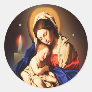 Mother Mary Classic Round Sticker