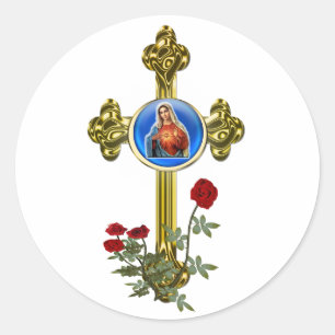 Mother MAry Classic Round Sticker