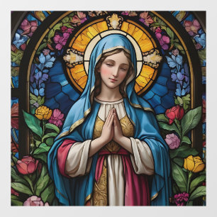 Mother Mary Colorful Stained Glass Virgin Mary