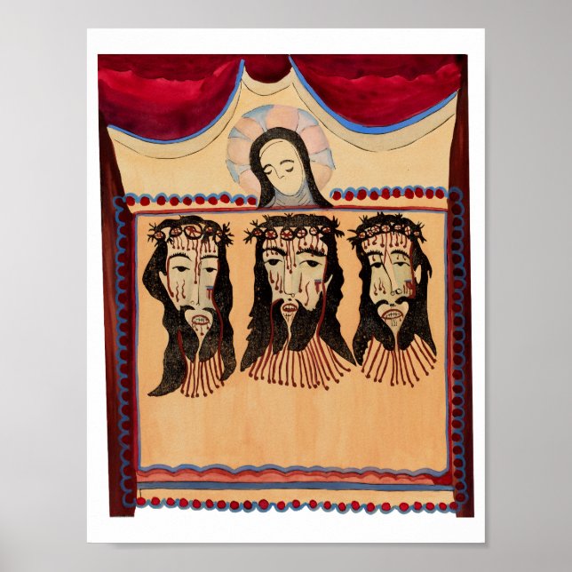 Mother Mary Jesus Christ Thorn Crown art Painting  Poster (Front)