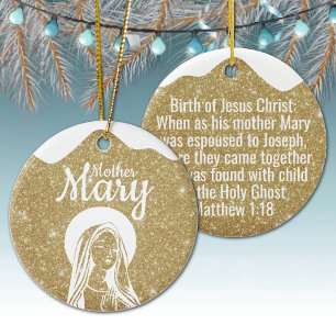 Mother Mary Matthew 1:18 Holy Ghost Passage ⛪️ 🎄 Ceramic Ornament