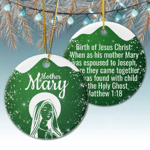 Mother Mary Matthew 1:18 Holy Ghost Passage  ⛪️ 🎄 Ceramic Ornament