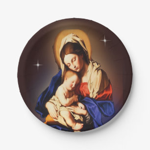 Mother Mary Paper Plate
