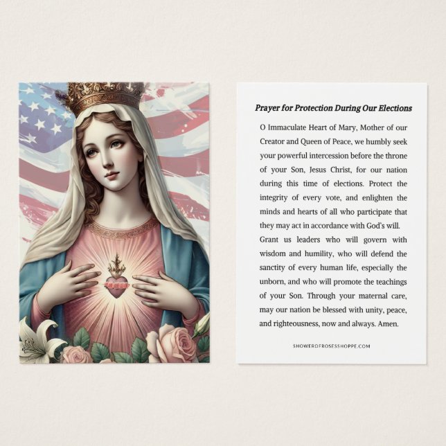 Mother Mary Prayer For Protection Elections  (Front & Back)