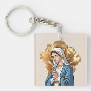 Mother Mary Religious Catholic Christian Faith Key Ring
