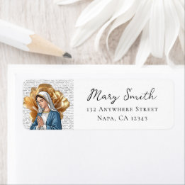 Mother Mary Religious Catholic Customisable Return Address Label