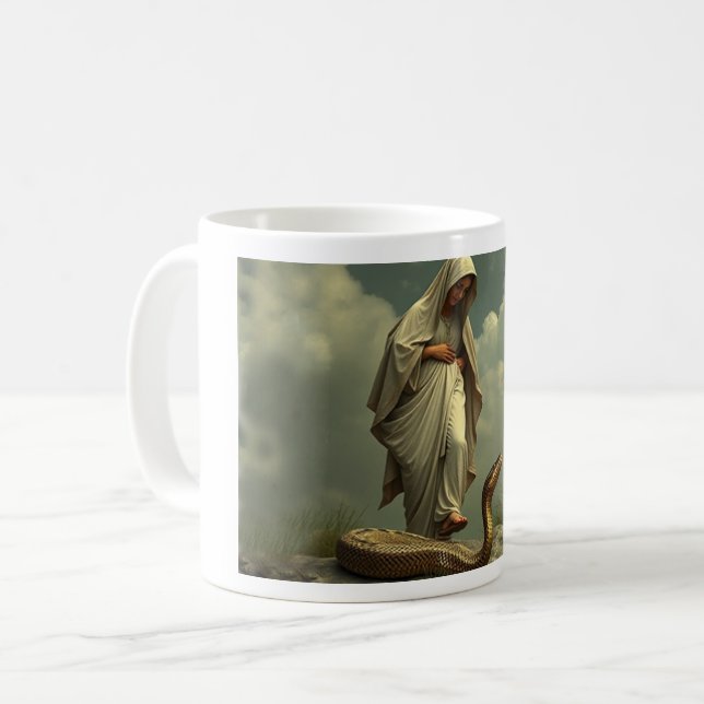 Mother Mary Treading Upon the Serpent Coffee Mug (Front Left)