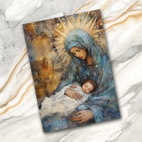 Mother Mary with Baby Jesus Christmas Card