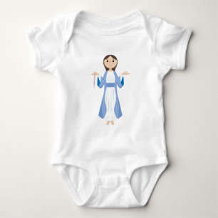 Mother Mary with Rosary Baby Bodysuit