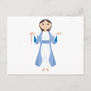 Mother Mary with Rosary Postcard