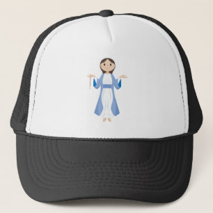 Mother Mary with Rosary Trucker Hat