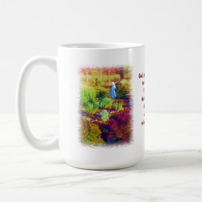 Mother Mary's Garden serenity prayer mug (Left)