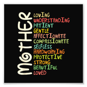 Mother Meaning Shirt I Love Mum Mothers Day Photo Print