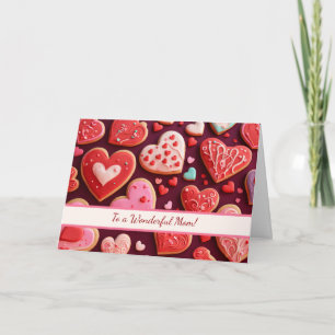 Mother Mom Happy Valentines Day Cute Cookies Card