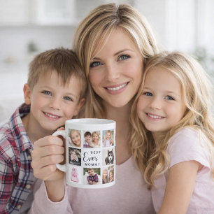 Mother mommy photo collage white black coffee mug