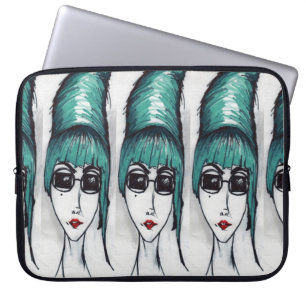 Mother Monster Teal Beehive Sunglasses Drawing Art Laptop Sleeve