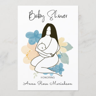 *~* Mother Mum Holding Baby Floral Baby Shower Invitation