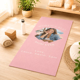 Mother Mum photo pink dusty rose Yoga Mat