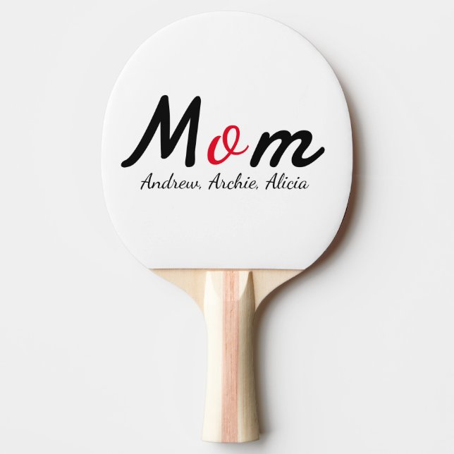mother mummy mum kid names personalise custom  ping pong paddle (Front)